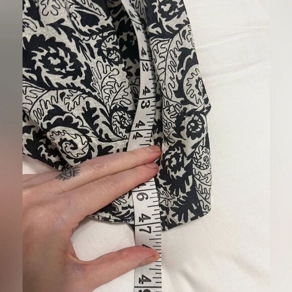 Maeve Anthropologie Tiered Maxi Dress s p Black White Floral abstract oversized - Picture 9 of 13